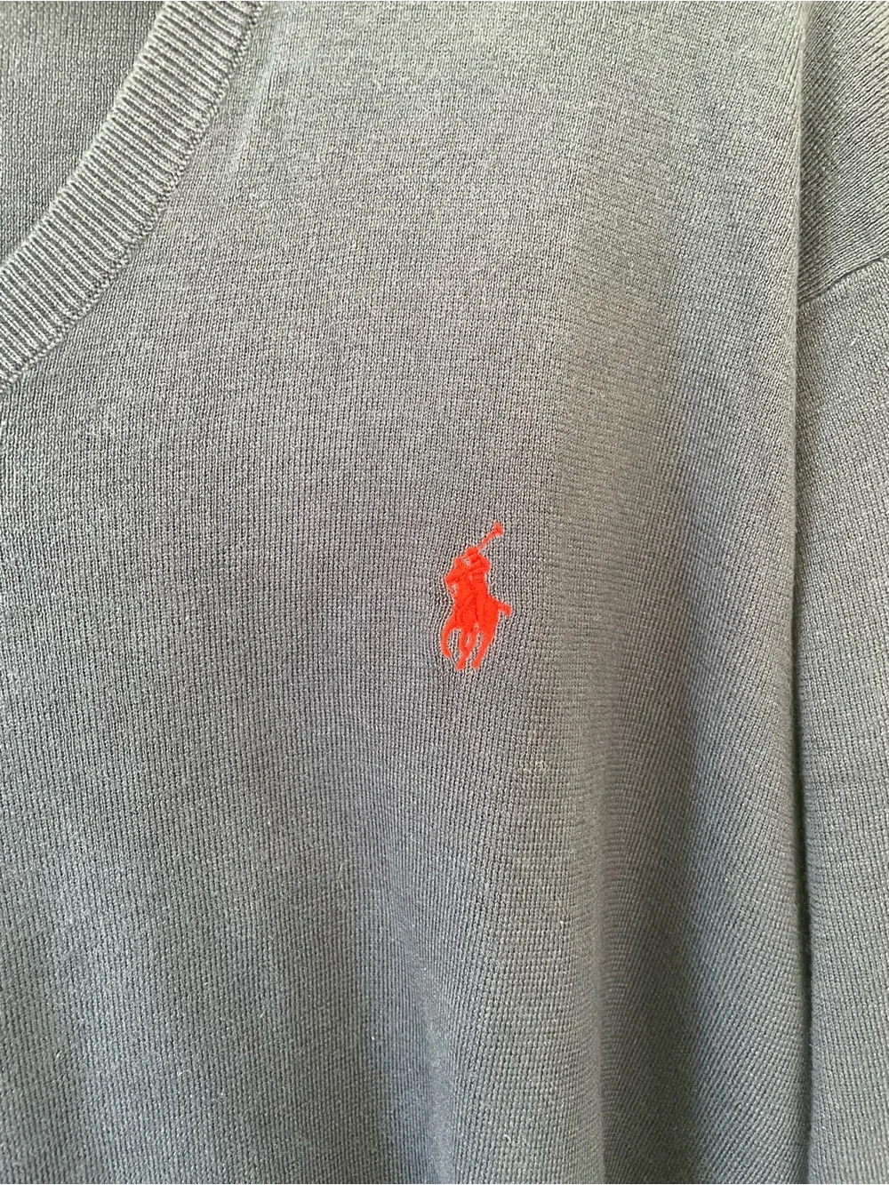Ralph Lauren Polo Pima Cotton V-neck, navy, men’s XL
